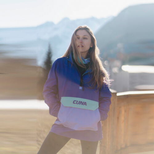 Fioletowa kurtka damska anorak z kapturem