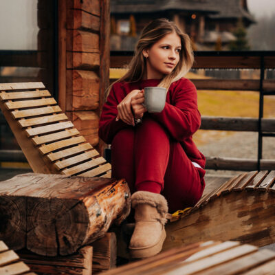 Bluza bawełniana damska bordowa Easy