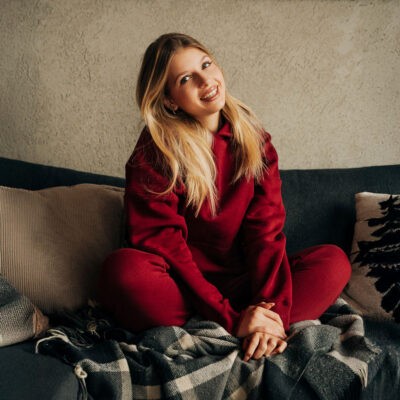 Bluza bawełniana damska bordowa Easy