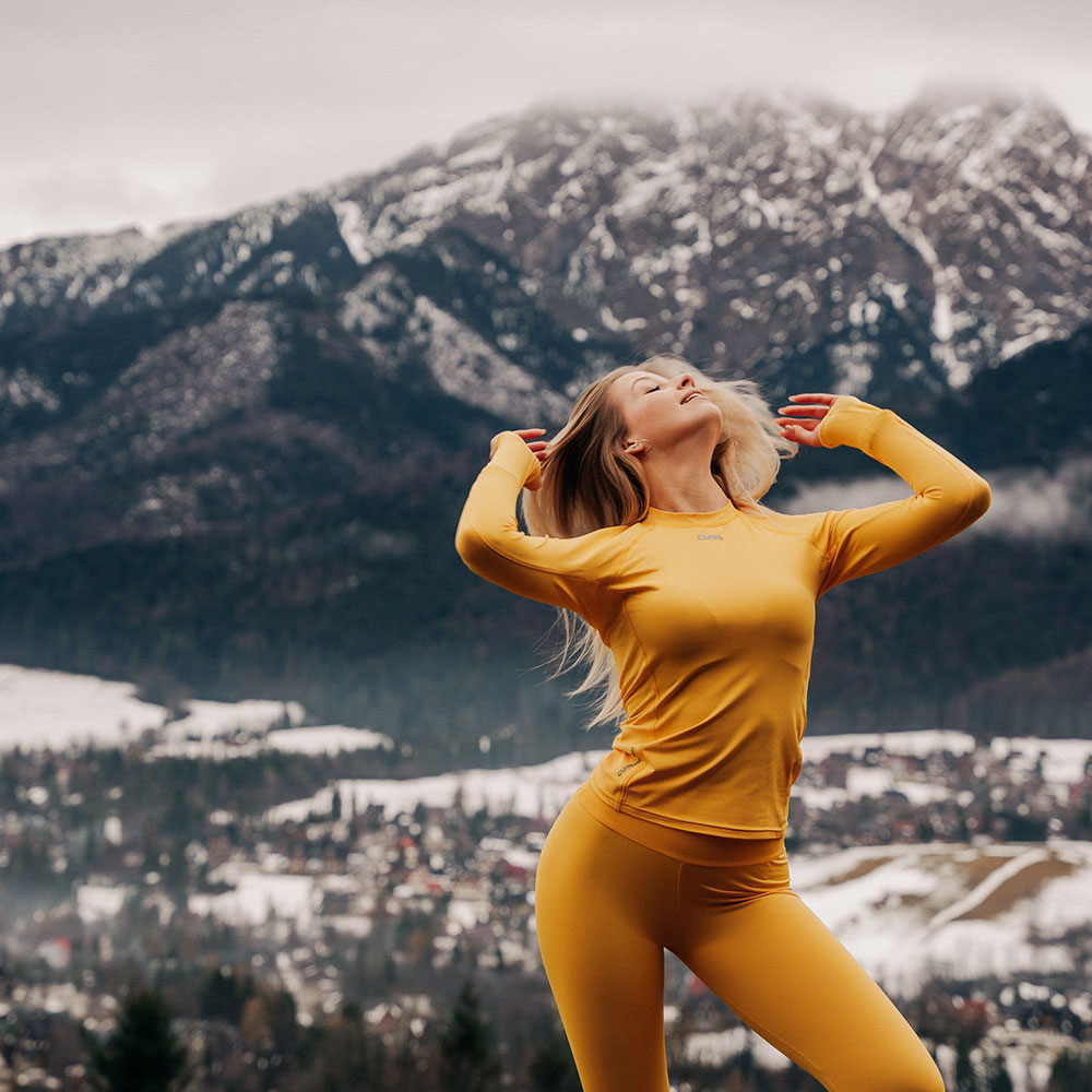 Koszulka termoaktywna damska żółta Termo Run