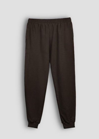 Dresowe spodnie bawełniane męskie w kolorze brązowym ciemnej czekolady Easy Long CUNA