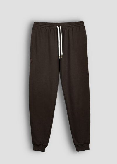 Dresowe spodnie bawełniane damskie w kolorze brązowym ciemnej czekolady Easy Long CUNA