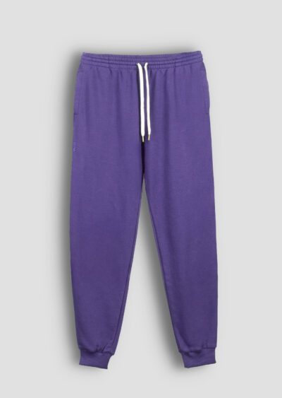 Dresowe spodnie bawełniane damskie w fioletowym zielonym Easy Long CUNA