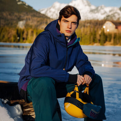 Granatowa kurtka męska anorak z kapturem Foggy Night