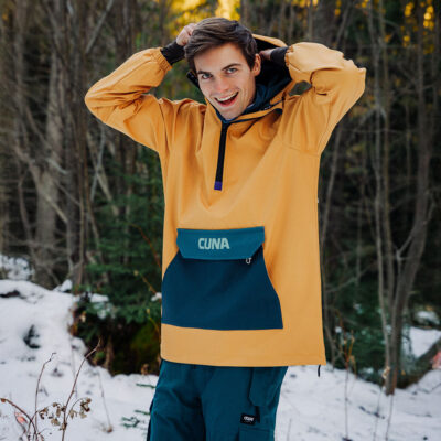 Kurtka męska anorak z kapturem żółta Foggy Amber