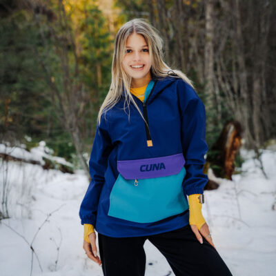 Kurtka damska anorak z kapturem granatowa Foggy Night