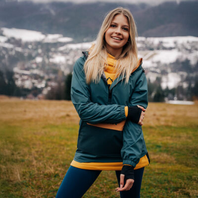 Kurtka damska anorak z kapturem zielona Foggy Forest