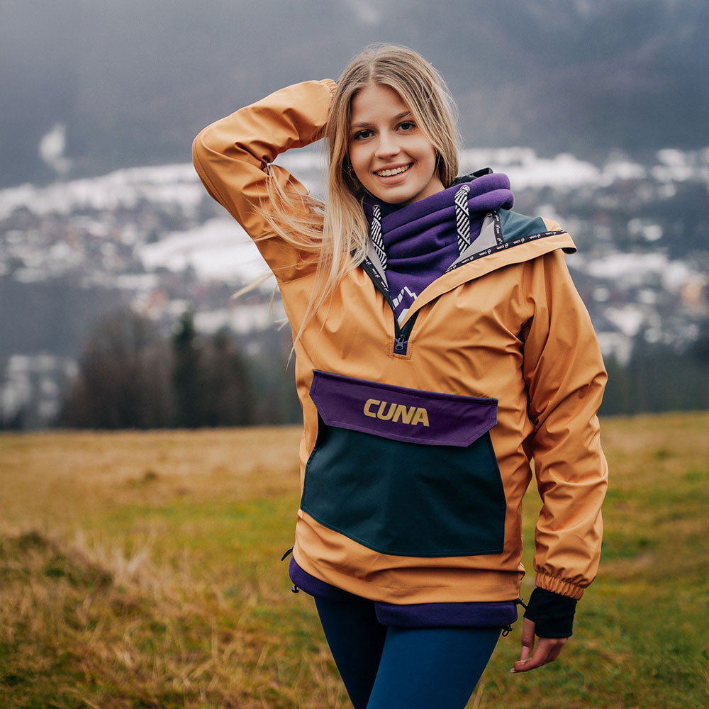 Kurtka damska anorak z kapturem żółta Foggy Amber