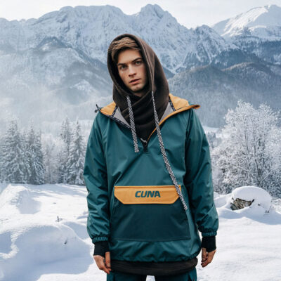 Kurtka męska anorak softshell z kapturem zielona Foggy Forest