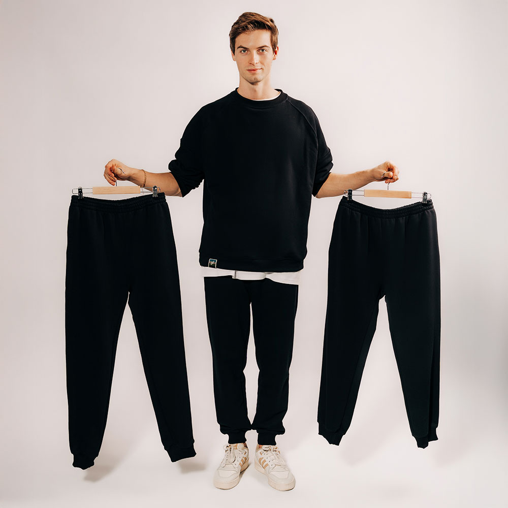 Spodnie bawełniane męskie czarne Easy Long