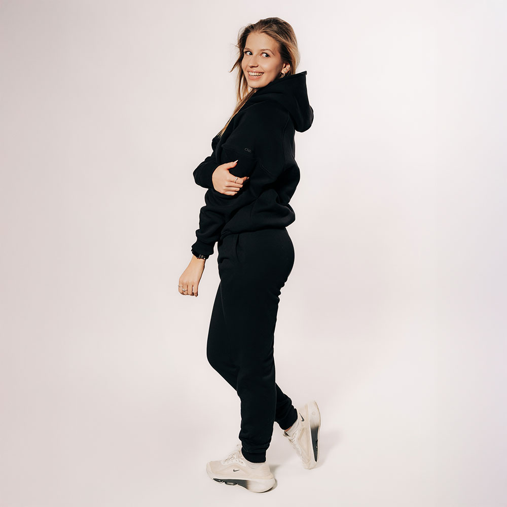 Spodnie bawełniane damskie czarne Easy Long